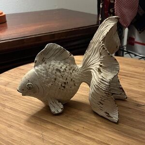 Decorative Cream Fish Sculpture